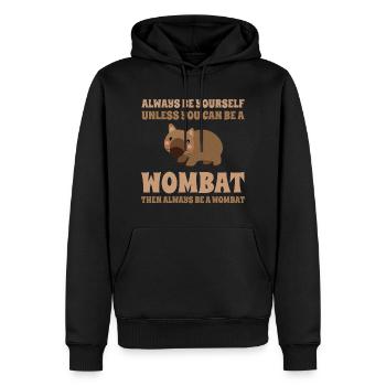 Süßer Wombat Australien Fan Reise Urlaub Spruch - Männer Premium Bio Hoodie - Schwarz - Vorne - Nico (187cm)