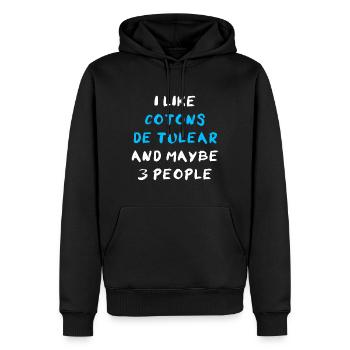Coton de Tuléar - Sweat à capuche Premium bio Homme - noir - Devant - Nico (187cm)