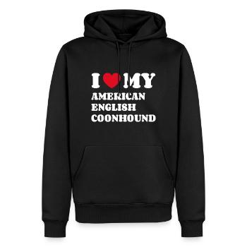 J’aime mon propriétaire de chien American English Coonhound - Sweat à capuche Premium bio Homme - noir - Devant - Nico (187cm)