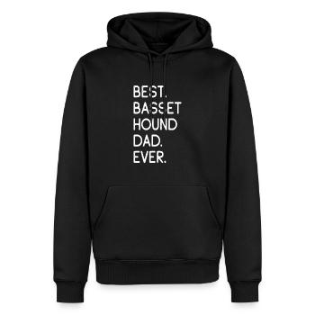 Basset Hound - Männer Premium Bio Hoodie - Schwarz - Vorne - Nico (187cm)