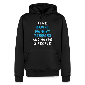 Dandie Dinmont Terrier - Sweat à capuche Premium bio Homme - noir - Devant - Nico (187cm)