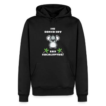 Koala - Männer Premium Bio Hoodie - Schwarz - Vorne - Nico (187cm)