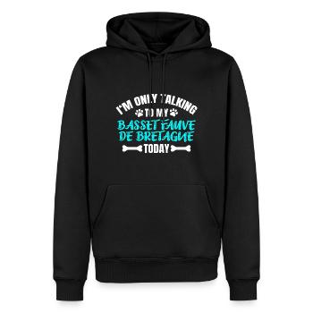 Basset Fauve de Bretagne - Sweat à capuche Premium bio Homme - noir - Devant - Nico (187cm)