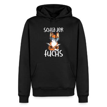 Schlauer Fuchs - Männer Premium Bio Hoodie - Schwarz - Vorne - Nico (187cm)