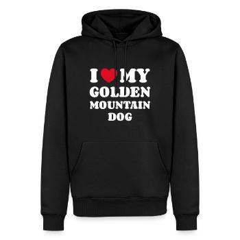 I Love My Golden Mountain Dog Hundebesitzer - Männer Premium Bio Hoodie - Schwarz - Vorne - Nico (187cm)