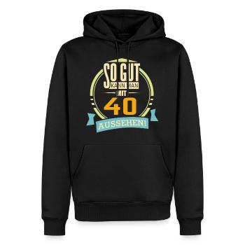 Geburtstag so gut kann man mit 40 aussehen - Männer Premium Bio Hoodie - Schwarz - Vorne - Nico (187cm)