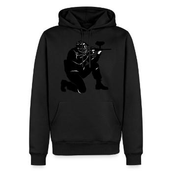 Paintball - Sweat à capuche Premium bio Homme - noir - Devant - Nico (187cm)