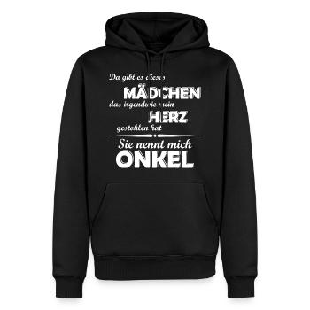 Ich liebe meine Nichte - Onkel - Männer Premium Bio Hoodie - Schwarz - Vorne - Nico (187cm)
