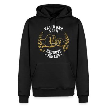Vater und Sohn Bad Boys for Life - Männer Premium Bio Hoodie - Schwarz - Vorne - Nico (187cm)