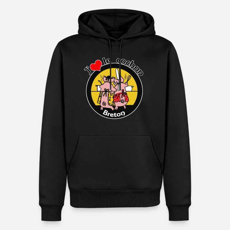 cochon breton - Sweat à capuche Premium bio Homme - noir