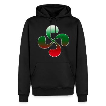 Croix Basque design 101 - Sweat à capuche Premium bio Homme - noir - Devant - Nico (187cm)