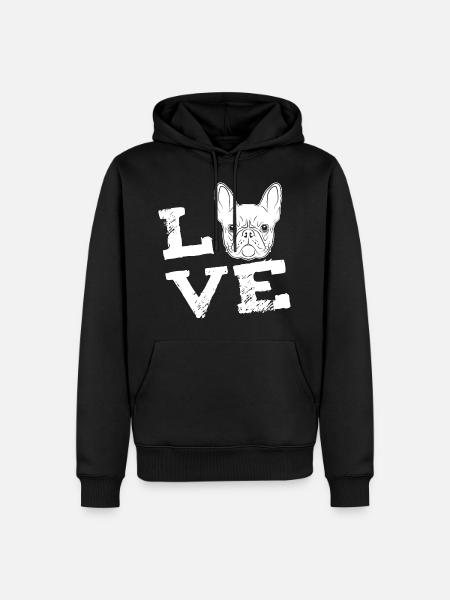 LOVE - French Bulldog - French Bulldog - Men’s Premium Organic Hoodie - black