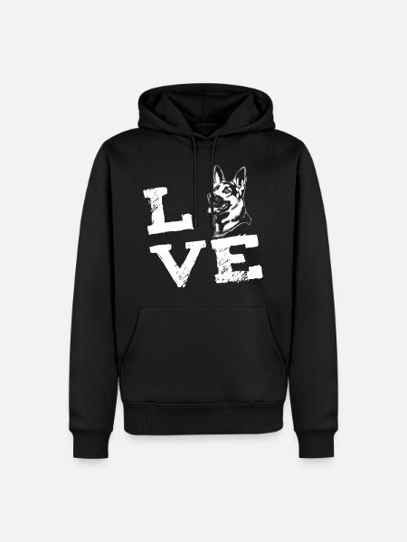 Pastor Alemán de amor - Pastor Alemán- - Sudadera con capucha prémium ecológica para hombre - negro