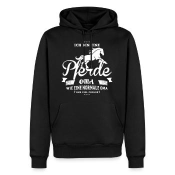 Pferde Shirt-Coole Oma - Männer Premium Bio Hoodie - Schwarz - Vorne - Nico (187cm)