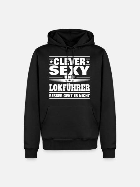 Clever Lokführer - Männer Premium Bio Hoodie - Schwarz