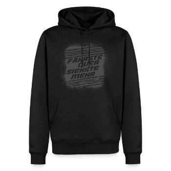 FÄHRSTE QUER SIEHSTE MEHR - Männer Premium Bio Hoodie - Schwarz - Vorne - Nico (187cm)