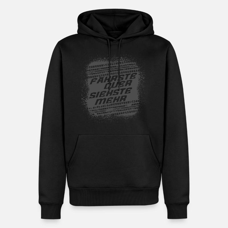 FÄHRSTE QUER SIEHSTE MEHR - Männer Premium Bio Hoodie - Schwarz