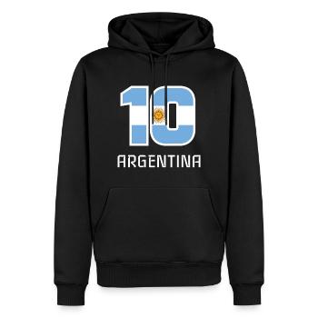 Argentinien 2018 Fußball Nationalmannschaft Fan 10 Geschenk - Männer Premium Bio Hoodie - Schwarz - Vorne - Nico (187cm)