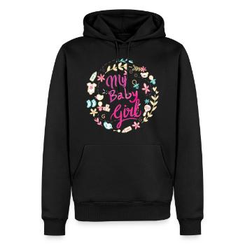 idée de cadeau naissance bébé enfant né naissance - Sweat à capuche Premium bio Homme - noir - Devant - Nico (187cm)
