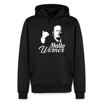 Hallo Werner! Stefan Hentschel - Männer Premium Bio Hoodie - Schwarz - Vorne - Nico (187cm)