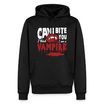 Vampire Sexy Lips Halloween Puis-je te mordre le sang - Sweat à capuche Premium bio Homme - noir - Devant - Nico (187cm)