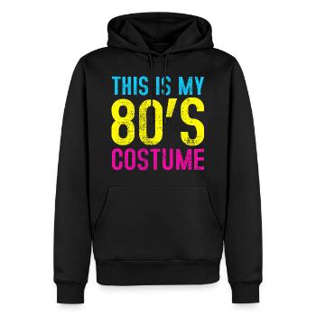 80er Jahre - Männer Premium Bio Hoodie - Schwarz - Vorne - Nico (187cm)