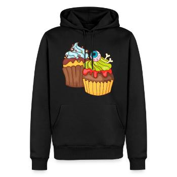 Gâteau au muffin Halloween - Sweat à capuche Premium bio Homme - noir - Devant - Nico (187cm)