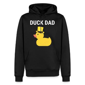 Duck Dad Cute Rubber Duck Lover Gift T-shirt - Men’s Premium Organic Hoodie - black - Front - Nico (187cm)