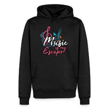 Musik Töne Musikstil hören bunt Noten Party Disko - Männer Premium Bio Hoodie - Schwarz - Vorne - Nico (187cm)
