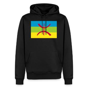 Drapeau Amazigh - Sweat à capuche Premium bio Homme - noir - Devant - Nico (187cm)