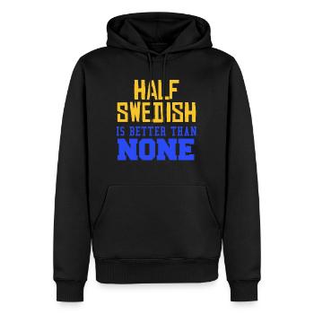 Suède drapeau pays Stockholm Scandinavie - Sweat à capuche Premium bio Homme - noir - Devant - Nico (187cm)