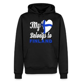 Finland Heart Flag Country North Scandinavia Idea - Men’s Premium Organic Hoodie - black - Front - Nico (187cm)