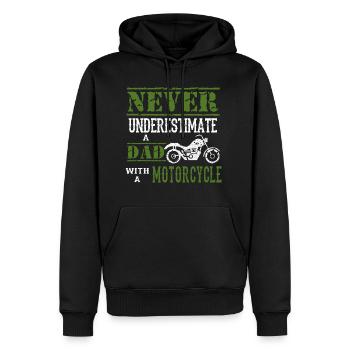 Moto Biker Rocker Road Deux-roues Hobby - Sweat à capuche Premium bio Homme - noir - Devant - Nico (187cm)