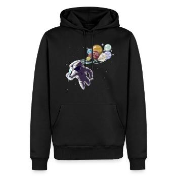 Sonnensystem Planeten Astronaut Weltraum Mars - Männer Premium Bio Hoodie - Schwarz - Vorne - Nico (187cm)