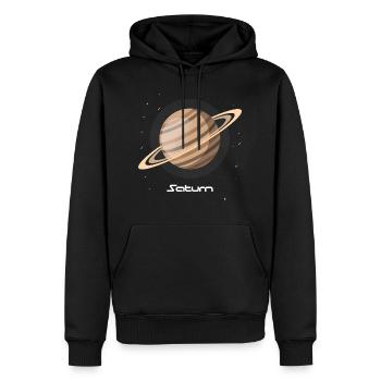 Anneau anneau Saturne planète système solaire étoile - Sweat à capuche Premium bio Homme - noir - Devant - Nico (187cm)