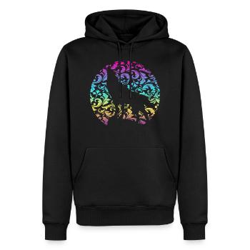 Wolf Tier Rudel Hund jagen einsam Vollmond Zähne - Männer Premium Bio Hoodie - Schwarz - Vorne - Nico (187cm)