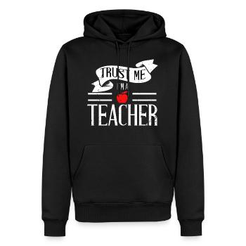Formation des enseignants - Sweat à capuche Premium bio Homme - noir - Devant - Nico (187cm)