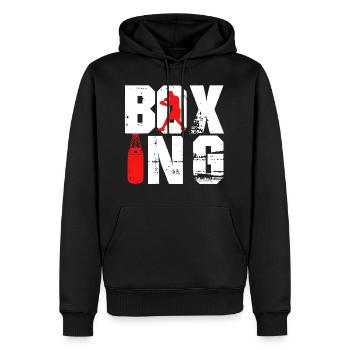 Boxen Hobby Sparring Boxsack Boxkampf Handschuhe - Männer Premium Bio Hoodie - Schwarz - Vorne - Nico (187cm)
