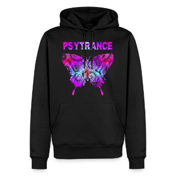 Psytrance Goa Trance Geschenk - Männer Premium Bio Hoodie - Schwarz - Vorne - Nico (187cm)