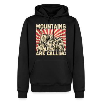 Montagnes de montagnes - Sweat à capuche Premium bio Homme - noir - Devant - Nico (187cm)