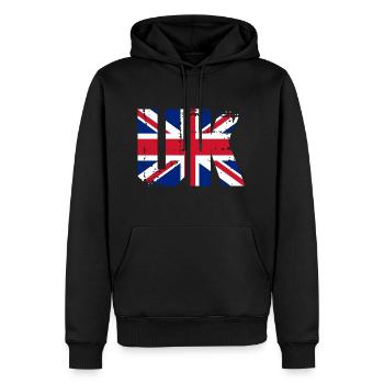England United Kingdom UK Flag Country London - Men’s Premium Organic Hoodie - black - Front - Nico (187cm)