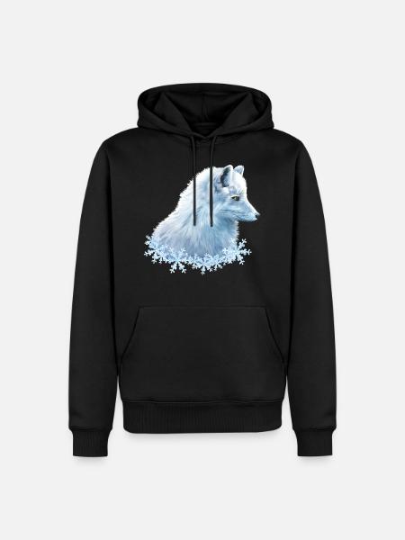 Polarfuchs - Männer Premium Bio Hoodie - Schwarz