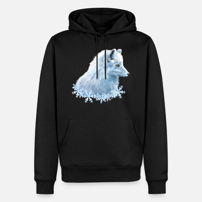 Polarfuchs - Männer Premium Bio Hoodie - Schwarz