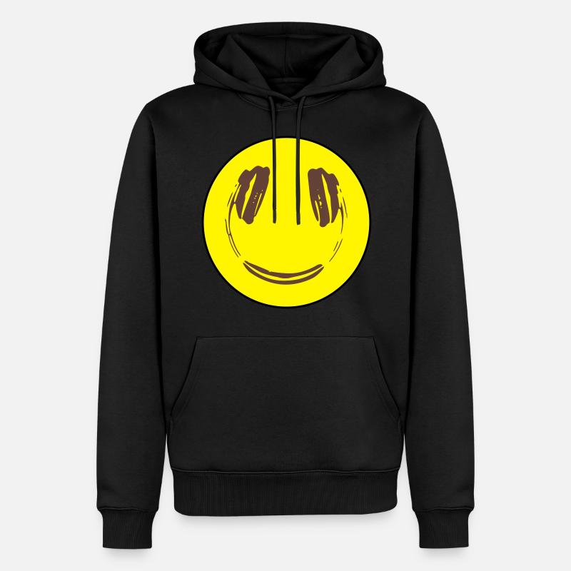 Smily - Männer Premium Bio Hoodie - Schwarz