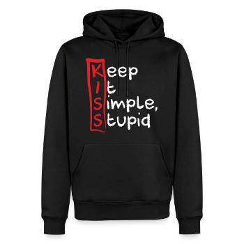 KISS, KEEP IT SIMPLE, STUPID - Männer Premium Bio Hoodie - Schwarz - Vorne - Nico (187cm)