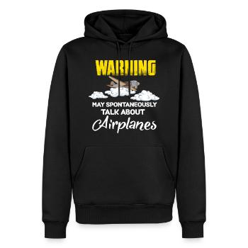 Peut parler spontanément des cadeaux d'avions - Sweat à capuche Premium bio Homme - noir - Devant - Nico (187cm)