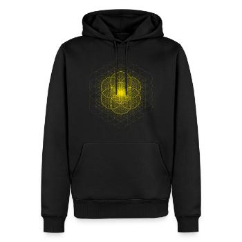 Samen des Lebens mit Blume des Lebens - Männer Premium Bio Hoodie - Schwarz - Vorne - Nico (187cm)