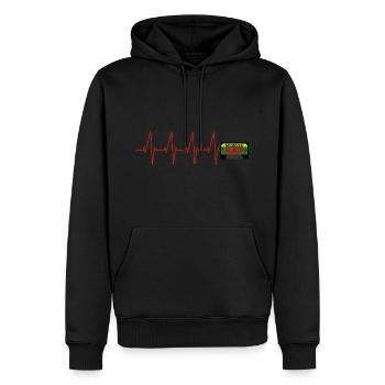 REGGAE, ROOTS ROCK REGGAE TAPE HEARTBEAT - Männer Premium Bio Hoodie - Schwarz - Vorne - Nico (187cm)