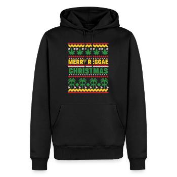 Ugly Reggae Christmas, Weihnachten, xmas, Advent - Männer Premium Bio Hoodie - Schwarz - Vorne - Nico (187cm)