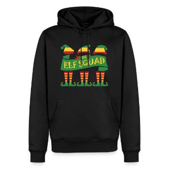 Reggae Elf Squad, Weihnachten, lustig, xmas, rasta - Männer Premium Bio Hoodie - Schwarz - Vorne - Nico (187cm)